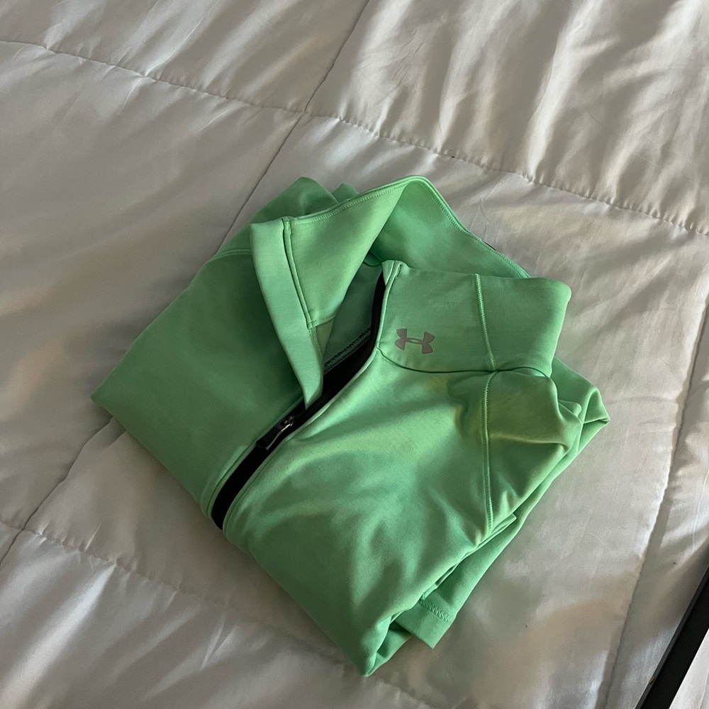 Almost brand new under armor lime green quarter zip